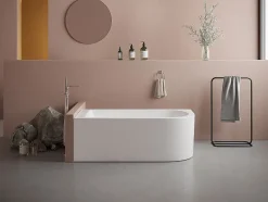 Vente-unique Baignoire d'angle - 240L - 170 x 75 x 58 cm - Blanche - Angle gauche - ANIKA* Baignoire D'Angle