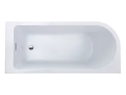 Vente-unique Baignoire d'angle - 201L - 150 x 75 x 58 cm - Blanche - Angle droit - ANIKA* Baignoire D'Angle