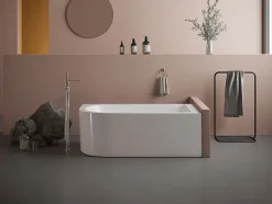 Vente-unique Baignoire d'angle - 201L - 150 x 75 x 58 cm - Blanche - Angle droit - ANIKA* Baignoire D'Angle