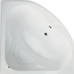 Sanindusa Baignoire d'angle acrylique haute densité ALFA 145x145 blanche avec pieds réglables (tablier et mitigeur non inclus)
