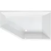 Sanindusa Baignoire d'angle asymétrique 160x90 biais à gauche acrylique haute densité Delta blanche livrée avec pieds réglables