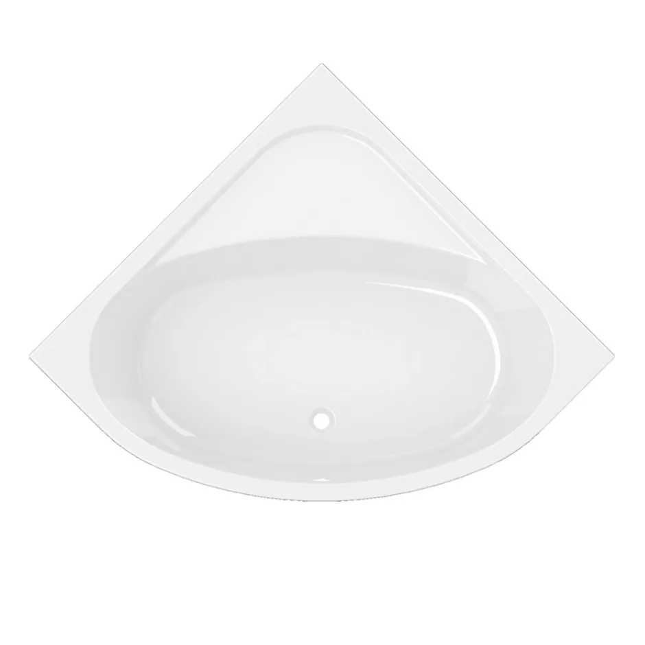 GoodHome Baignoire d'angle en acrylique L.140 x l.140 cm blanc, Cavally
