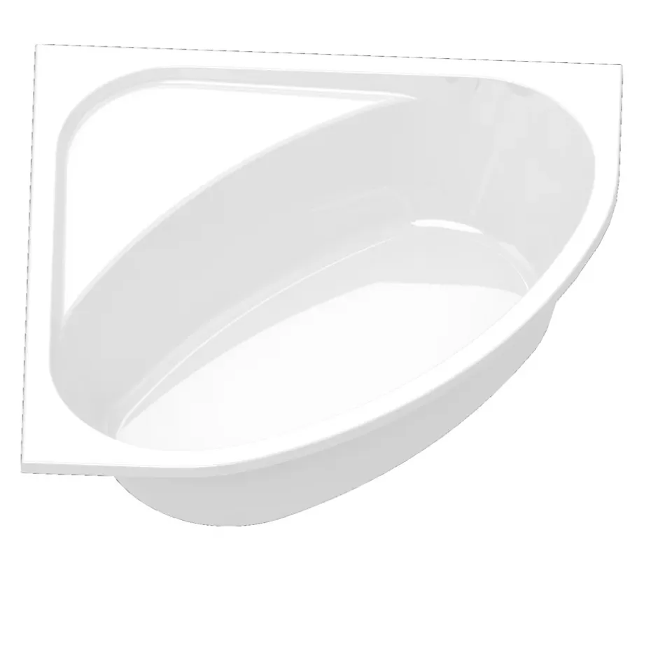 GoodHome Baignoire d'angle en acrylique L.140 x l.140 cm blanc, Cavally