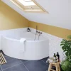 Baignoire d'angle en acrylique L.130 x l.130 cm blanc, Horyn* Baignoire D'Angle