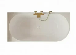Otitec Baignoire d'angle gauche avec bonde blanche - 170 x 75 cm - Blanc brillant rainuré - PERLE* Baignoire D'Angle