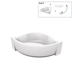 Valentin Baignoire d'angle Giverny 140 x 140 cm + Tablier* Baignoire D'Angle