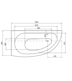 Azura Home Design Baignoire d'angle MARINA angle GAUCHE avec tablier