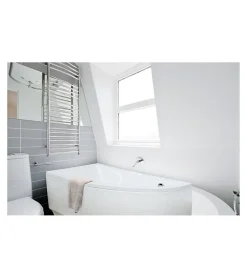 Azura Home Design Baignoire d'angle ORIEGA 150 cm gauche avec tablier* Baignoire Asymétrique