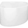 Vente-unique Baignoire d'angle ovale en acrylique - Blanc brillant - 176L - 100 x 100 x 58 cm - MARTA* Baignoire D'Angle