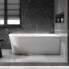 Bernstein Baignoire d'angle semi-ilot Acrylique 150x78x60cm Blanc brillant + Bonde et trop plein - installation à droite - NOVA SLIM LINE* Baignoire Îlot