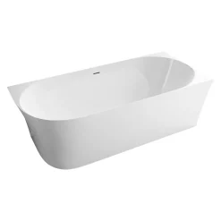 Bernstein Baignoire d'angle semi-ilot Acrylique 150x78x60cm Blanc brillant + Bonde et trop plein - installation à droite - NOVA SLIM LINE* Baignoire Îlot
