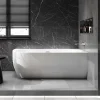 Bernstein Baignoire d'angle semi-îlot Acrylique Ovale Salle de Bain avec Bonde + trop plein, Blanc, 170x75x60cm, Garantie 5 ans, LENA CORNER