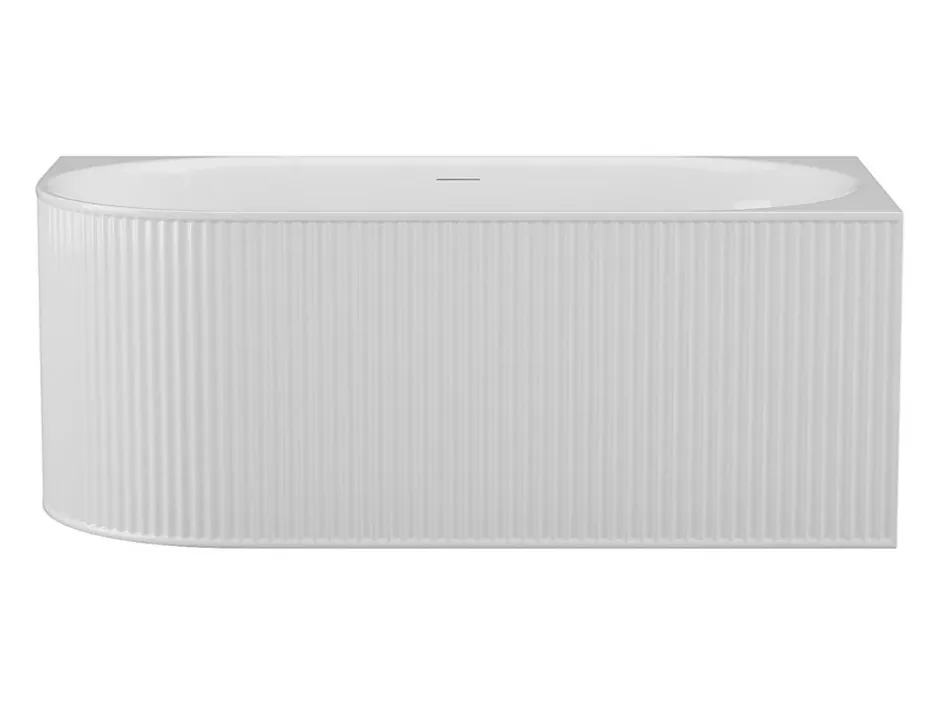Vente-unique Baignoire d'angle striée - 290L - 170 x 80 x 60 cm - Blanc mat - Acrylique - Angle droit - BARBORI* Baignoire D'Angle