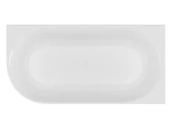 Vente-unique Baignoire d'angle striée - 290L - 170 x 80 x 60 cm - Blanc mat - Acrylique - Angle droit - BARBORI* Baignoire D'Angle