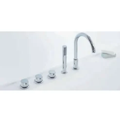 Sanycces Baignoire design semi-îlot rectangulaire TRENTO MURO blanche 175 cm Sans option