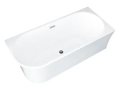 Vente-unique Baignoire douche blanche avec pare baignoire pivotant - 201 L - Angle droit - PONTICOLA