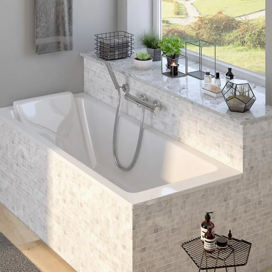Jacob Delafon Baignoire droite 180 x 75 cm blanc brillant