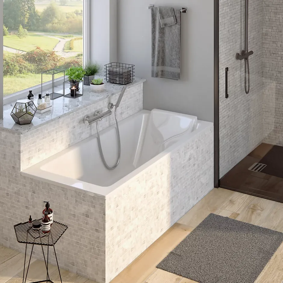 Jacob Delafon Baignoire droite 180 x 75 cm blanc brillant