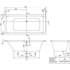 Villeroy & Boch Baignoire droite 190 X 90 VILLEROY ET BOCH Architectura acrylique