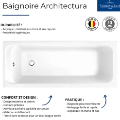 Villeroy & Boch Baignoire droite 150 X 70 VILLEROY ET BOCH Architectura acrylique* Baignoire Droite