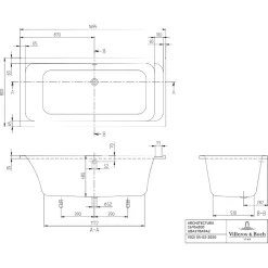 Villeroy & Boch Baignoire droite 170 X 80 VILLEROY ET BOCH Architectura acrylique avec pieds