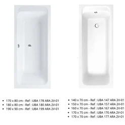 Villeroy & Boch Baignoire droite 170 X 80 VILLEROY ET BOCH Architectura acrylique avec pieds