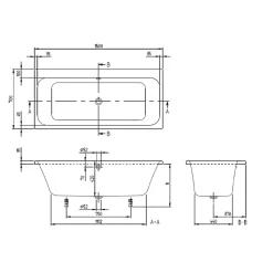 Villeroy & Boch Baignoire droite 150 x70 Architectura