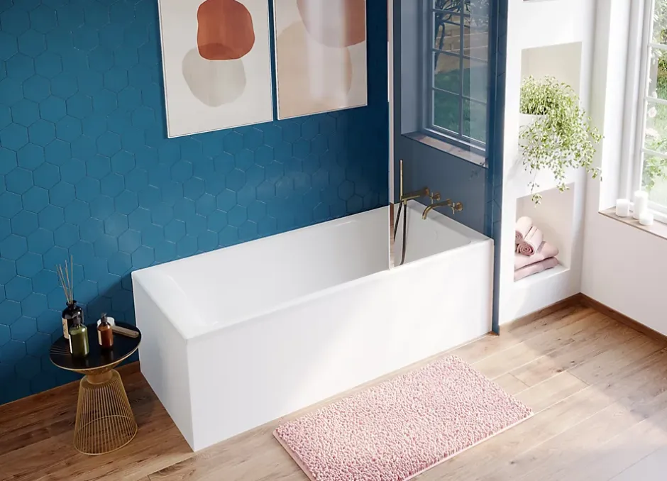GoodHome Baignoire droite Bolmen L. 170 cm x l. 75 cm blanc* Baignoire Droite