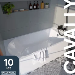 GoodHome Baignoire droite Cavally L. 150 cm x l. 70 cm blanc