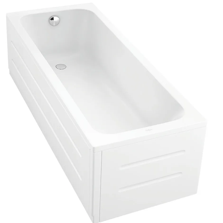 Duravit Baignoire droite D-Code 170 x75 cm + Pare Bain gauche AURYS Mist 1 chromé version gauche* Baignoire Droite