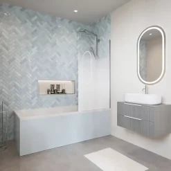 Duravit Baignoire droite D-Code 180 x 85 cm + Pare bain droit AURYS Mist 1 chromé* Baignoire Droite