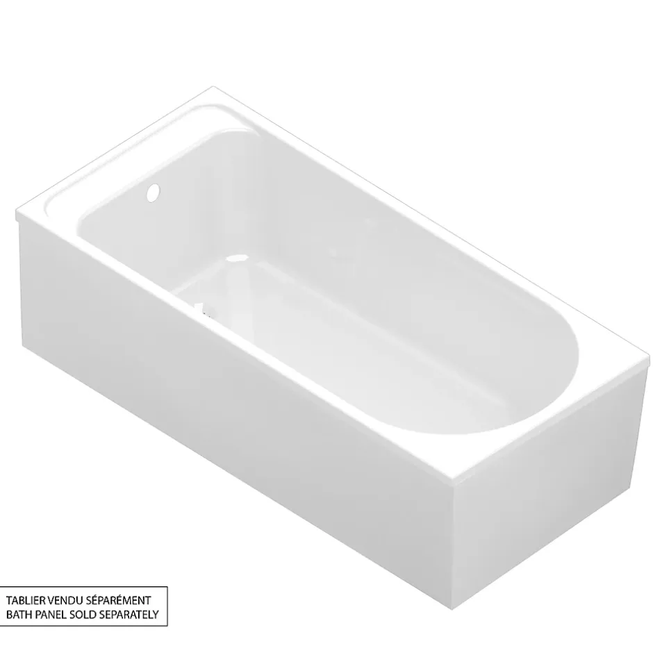 GoodHome Baignoire droite en acrylique L.160 x l.70 cm blanc, Cavally