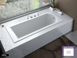 Besco Baignoire Droite sans Tablier - 170 x 70 cm - SHEA SANS TABLIER - REPOSE-TÊTE OFFERT