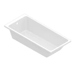 GoodHome Baignoire droite Teesta L. 160 cm x l. 75 cm blanc