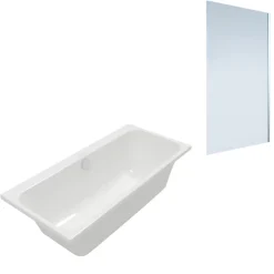 Villeroy & Boch Baignoire droite Architectura 170 x 70 cm Blanc + Pare bain droite AURYS Mist 1 chromé* Baignoire Droite