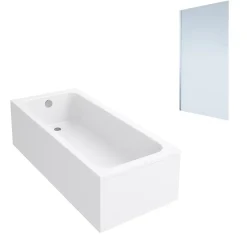 Villeroy & Boch Baignoire droite Architectura acrylique 170 x 70 cm + Pare bain gauche AURYS Mist 1 chromé