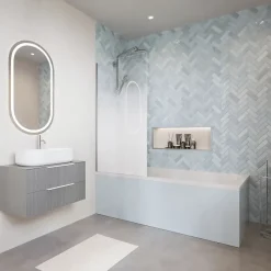 Villeroy & Boch Baignoire droite Architectura acrylique 170 x 70 cm + Pare bain gauche AURYS Mist 1 chromé