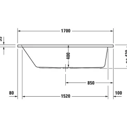 Duravit Baignoire droite 170x75 D-Code bonde au centre