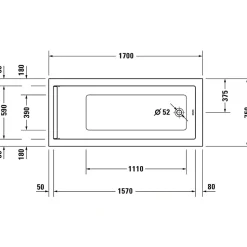 Duravit Baignoire droite 170x75 Starck
