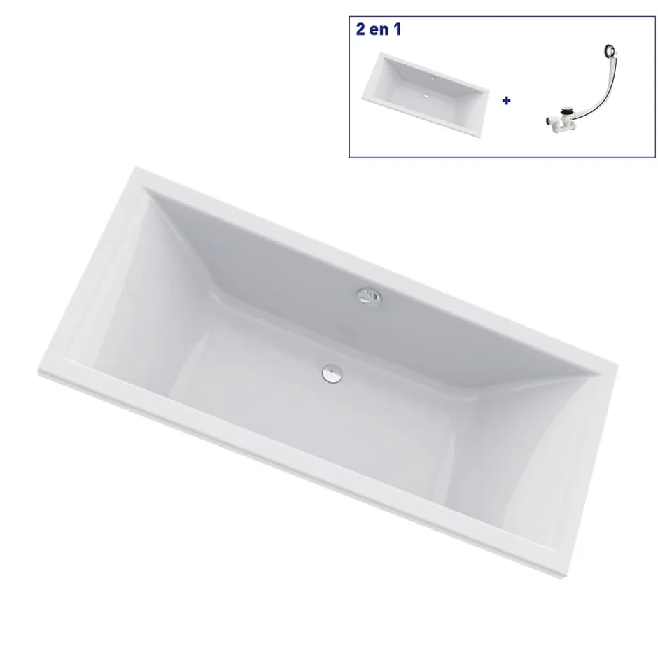 Valentin Baignoire Embleme Duo 180 x 80 cm sans tablier