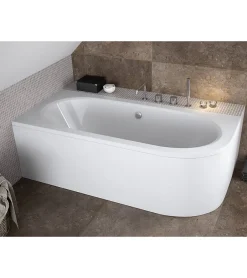 Azura Home Design Baignoire HILIO GAUCHE avec tablier - 160cm* Baignoire Asymétrique