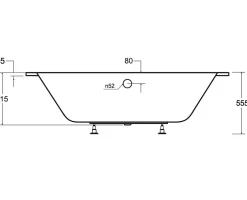 Azura Home Design Baignoire HILIO SLIM GAUCHE - 150cm