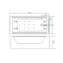 Eliteshopping Baignoire hydromassage avec 2 verre panoramique 170 X 120 cm 8 jets Gemma