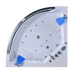 Eliteshopping Baignoire hydromassage blanc pompe double 152 X 152 cm 19 jets Calliope