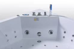 Eliteshopping Baignoire hydromassage blanc pompe double 152 X 152 cm 19 jets Calliope