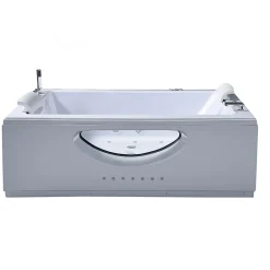 Eliteshopping Baignoire hydromassage blanc double pompe 178 X 147 cm 33 jets Petal