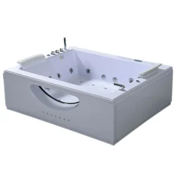 Eliteshopping Baignoire hydromassage blanc double pompe 178 X 147 cm 33 jets Petal