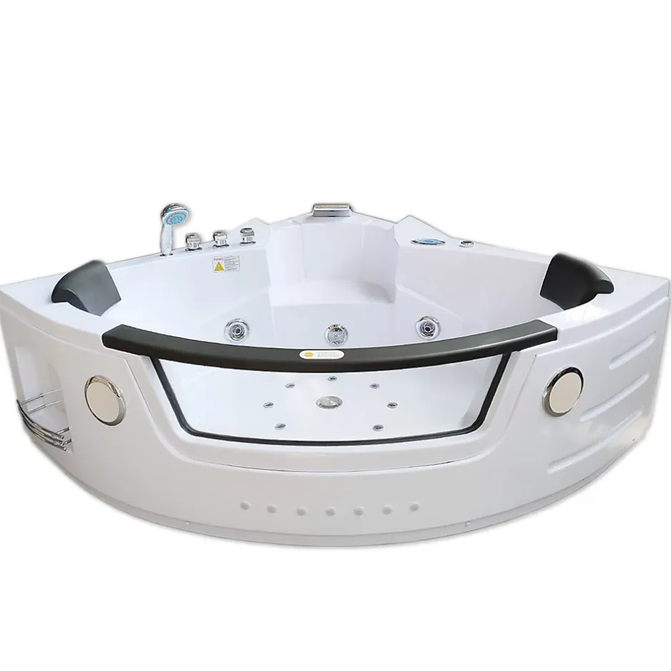 Eliteshopping Baignoire Hydromassage Chromotherapie 140 x140 cm avec chauffage et double pompe 20 jets Camelia* Baignoire Balnéo