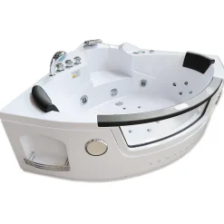 Eliteshopping Baignoire Hydromassage Chromotherapie 140 x140 cm avec chauffage et double pompe 20 jets Camelia* Baignoire Balnéo