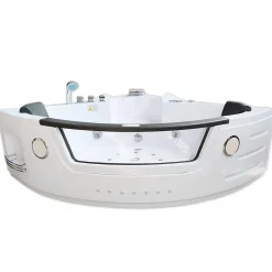 Eliteshopping Baignoire Hydromassage Chromotherapie 140 x 140 cm double pompe 20 jets Camelia